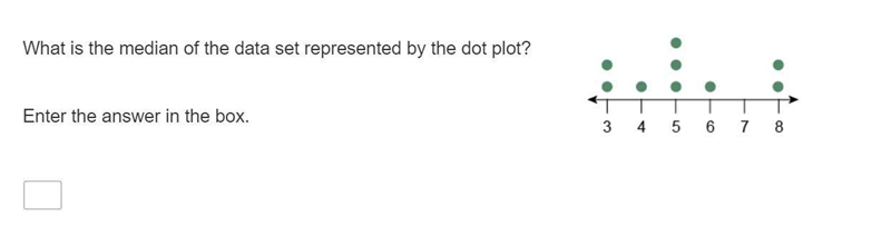 What is the median of the data set represented by the dot plot? Enter the answer in-example-1