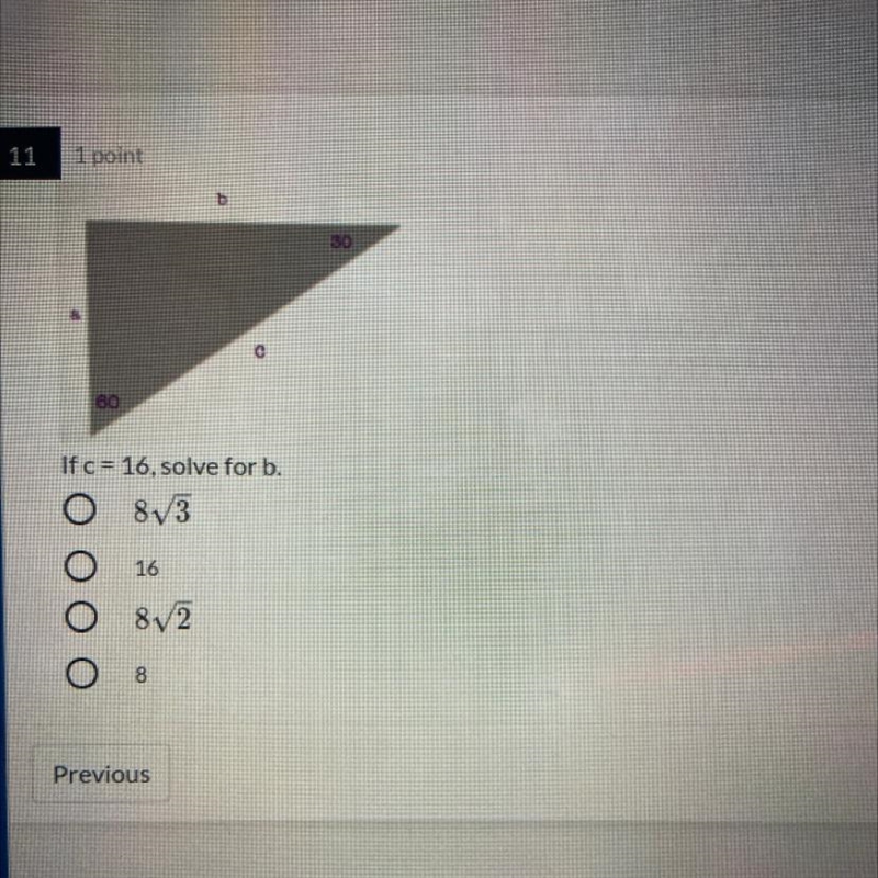 If c= 16, solve for b-example-1