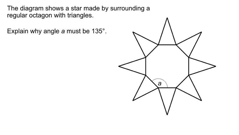 Explain why angle “a” must be 135-example-1