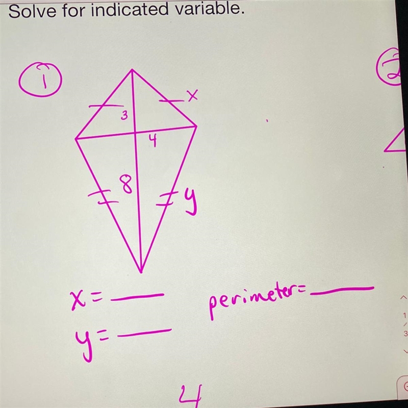 Solve for the indicated variable and perimeter-example-1