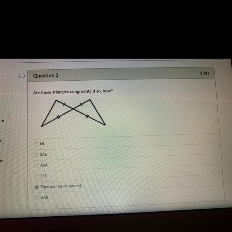 Are these triangles congruent ?-example-1