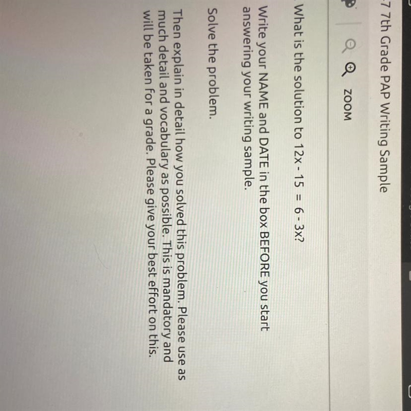 PLS HELP ME 12x - 15 = 6 - 3x Can you pls show me the solving steps and the answer-example-1