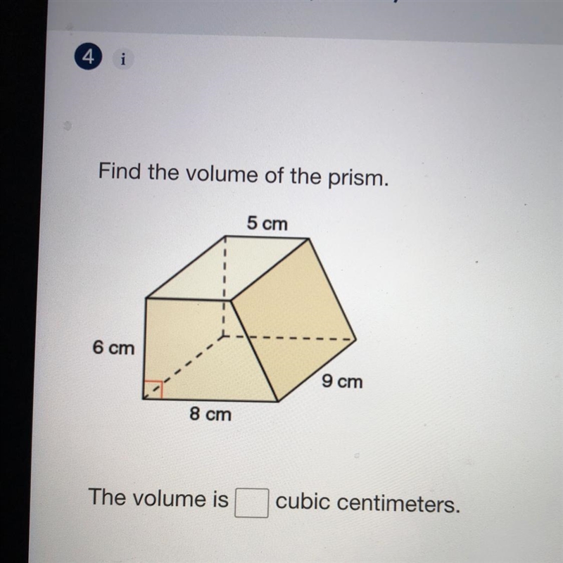 Find the volume of the prism in cumbic centimeters-example-1