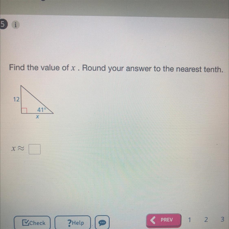 Find the value of x. Round your answer to the nearest tenth.-example-1