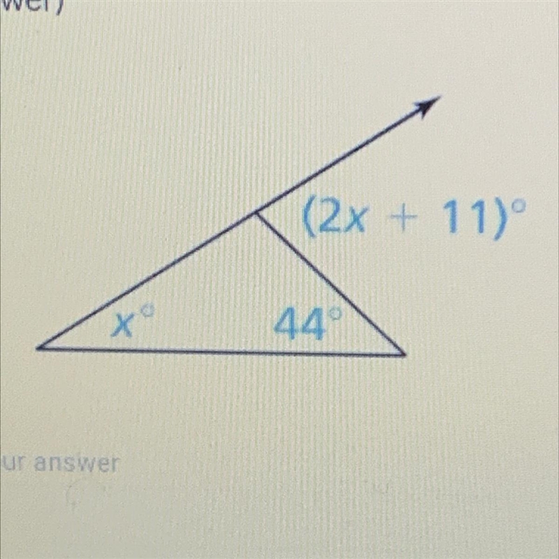 HELP NOW PLS EXTRA POINTS!! Find the measure of the exterior angle. (Only put a number-example-1