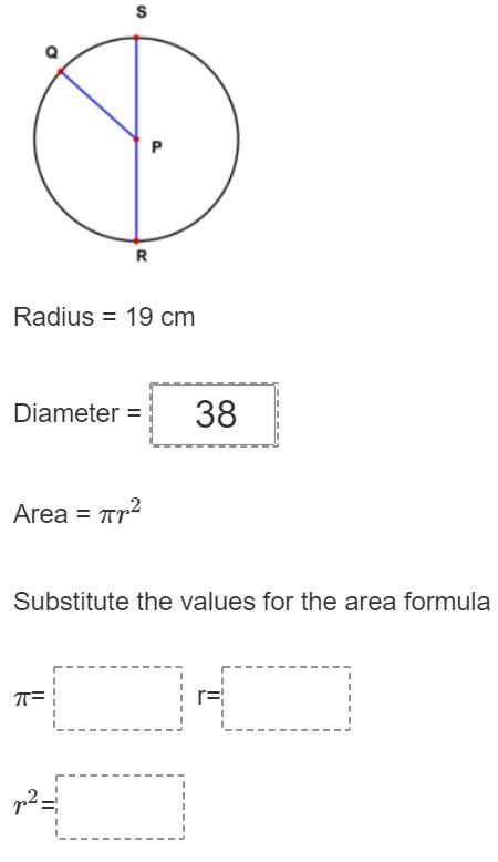 Help- Substitute the values for the area formula-example-1