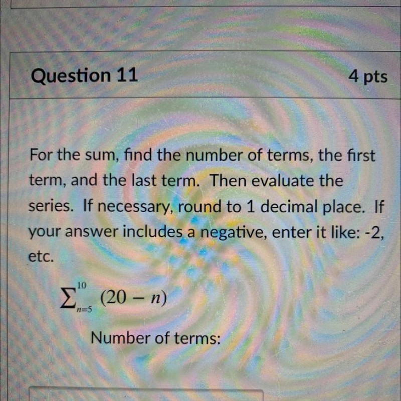 For the sum, find the number of terms, the first term, and the last term. Then evaluate-example-1