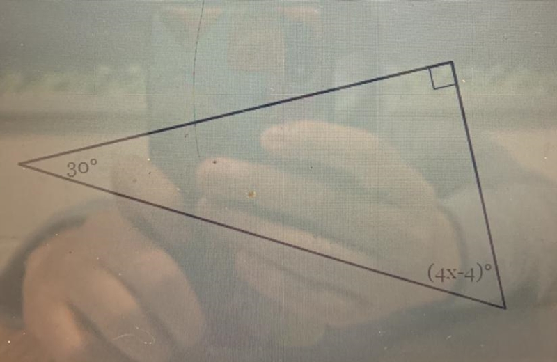 The measures of the angles of a triangle are shown in the figure above. Solve for-example-1