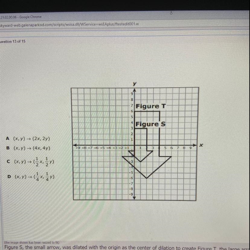 У 9 8 7 Figure T 6 5 4 Figures 3 2 1 A (x,y) → (2x, 2y) B (x,y) → (4x, 4y) x -9-8-7 -6 -5 -4 -3 -2 - 5 6 7 8 9 C-example-1