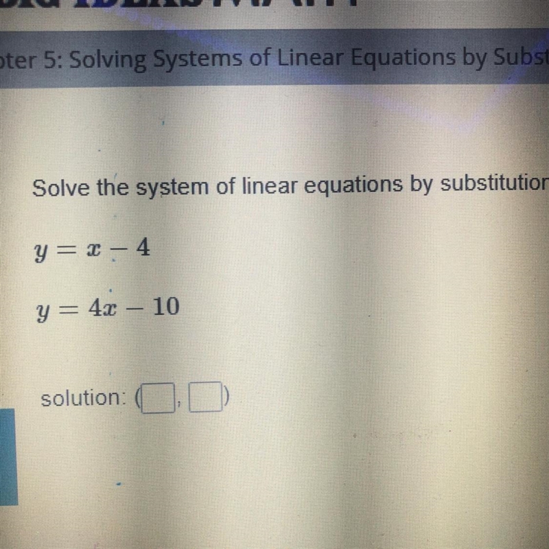 Solve the system of linear equations by substitution.-example-1