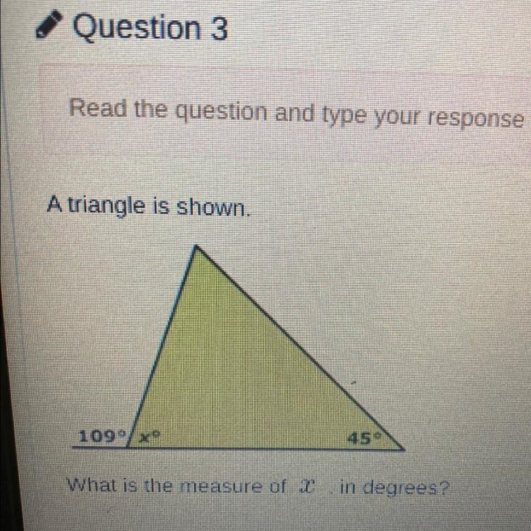 A triangle is shown. What is the measure of 2 in degrees?-example-1