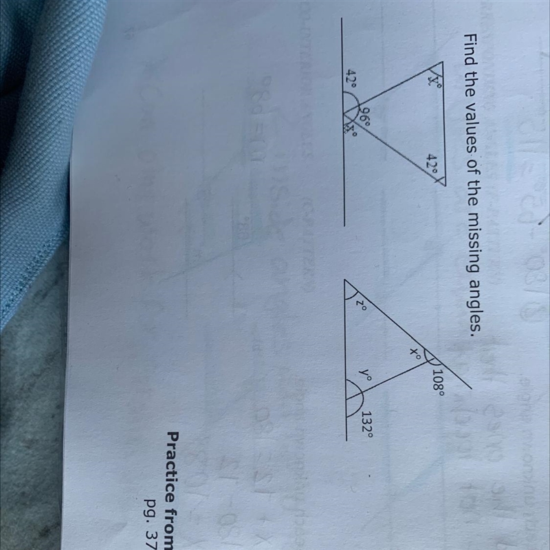 Find the values of the missing angles HELP PLEASE DO ANY! I’ll give you brilliance-example-1