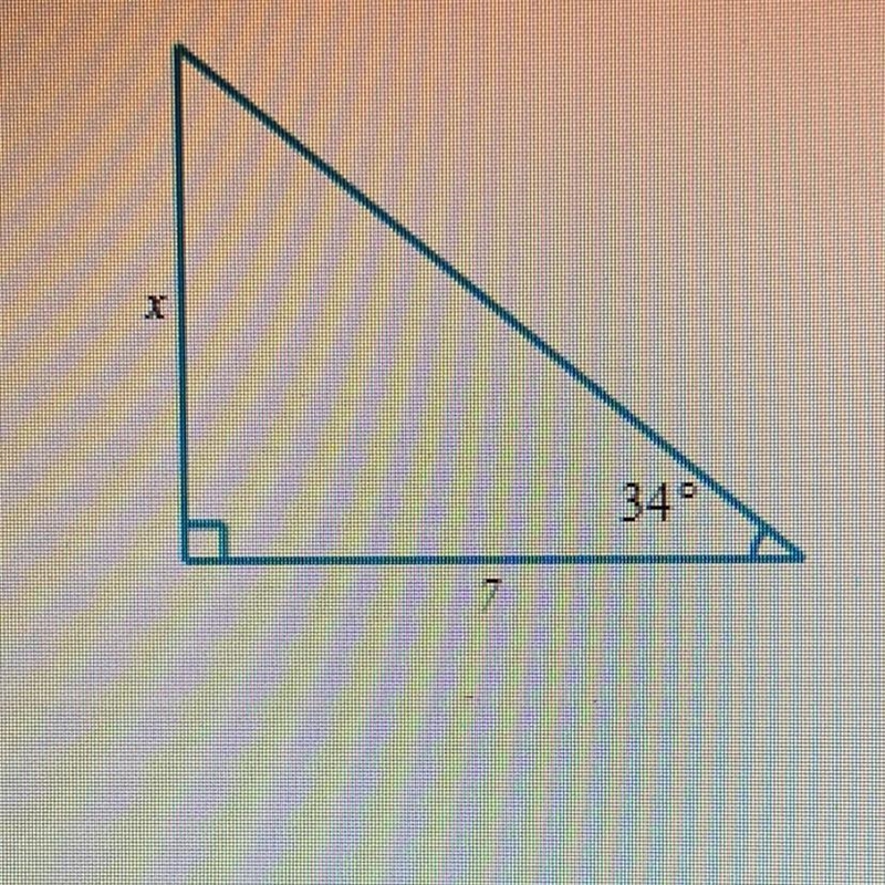 Solve for x in the triangle. Round your answer to the nearest tenth.-example-1