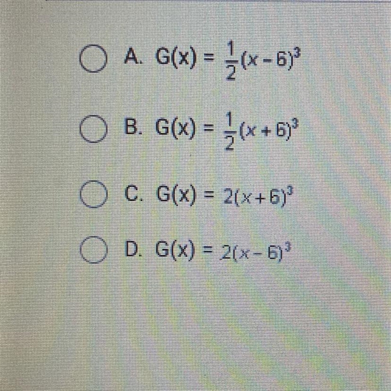 The graph of F(x) can be compressed vertically and shifted to the right to produce-example-1