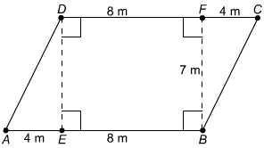 What is the area of this parallelogram? 28 m² 56 m² 84 m² 120 m²-example-1