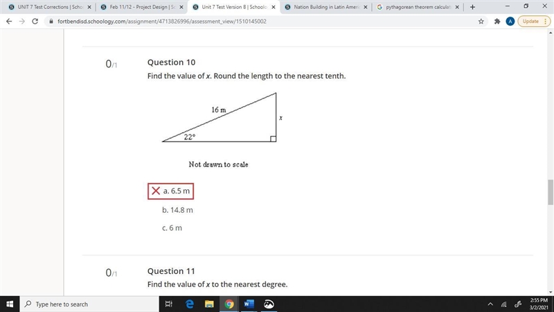 Find the value of x. Round the length to the nearest tenth.-example-1