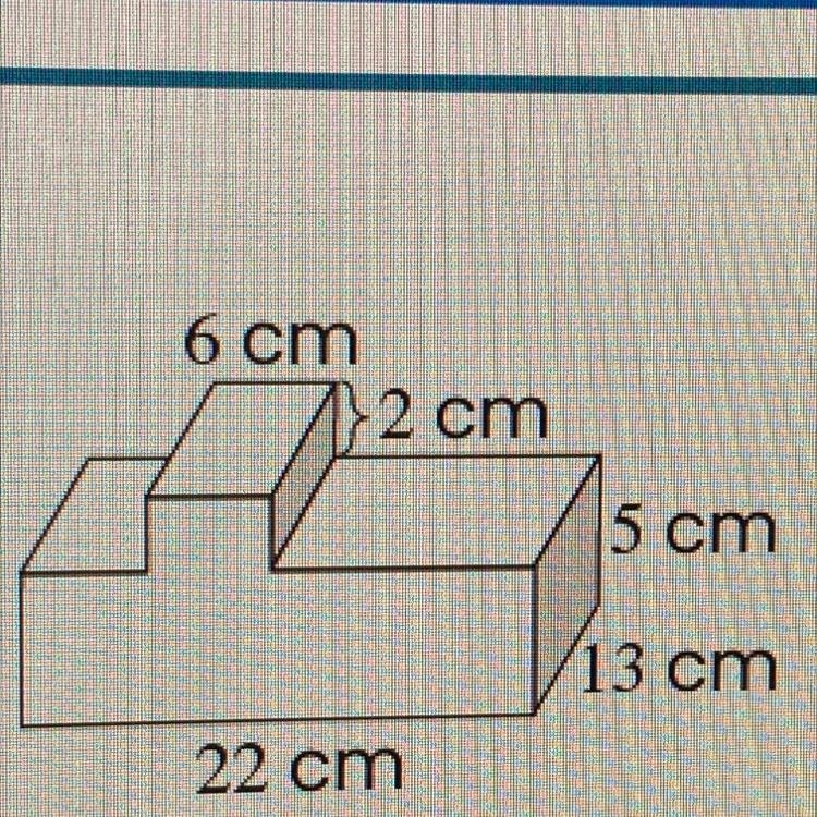 This figure is made up of two rectangular prisms what is the volume of the figure-example-1