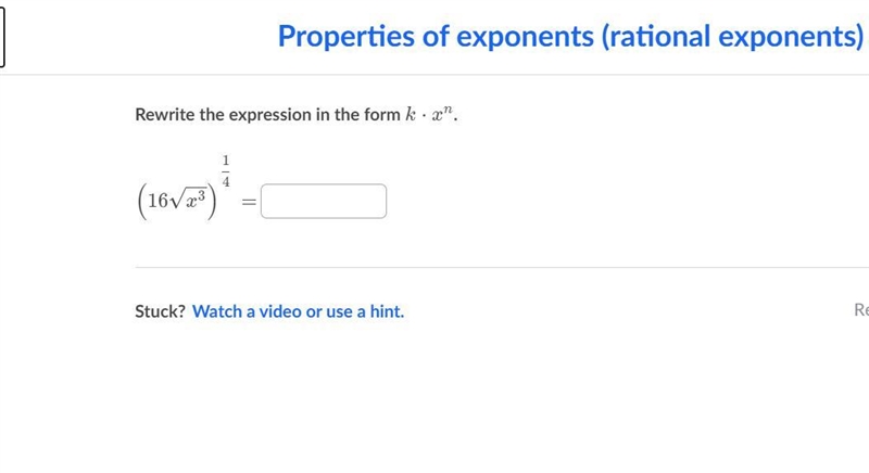 Rewrite the expression in the form k*x^n (16/x^3)^1/4-example-1