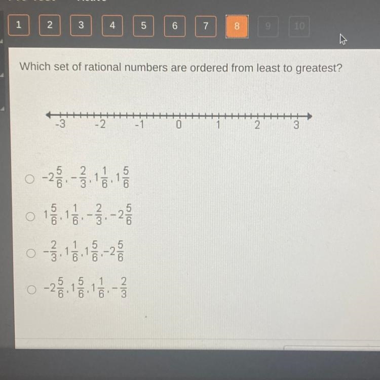 Which set of rational numbers are ordered from least to greatest?-example-1