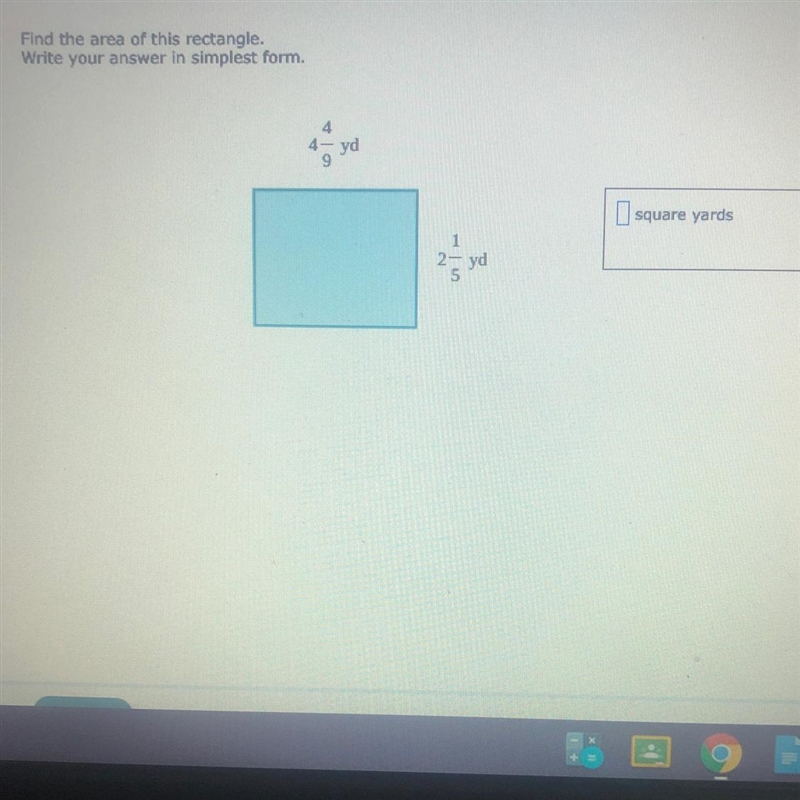 Find the are of this rectangle write answer in simplest form-example-1