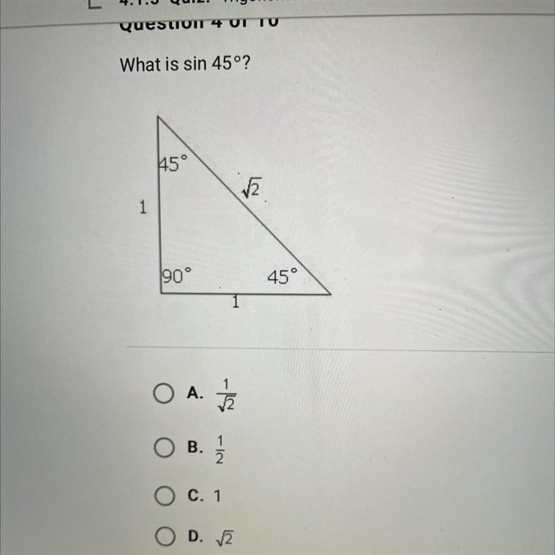 What is sin 45°? Lol I need help-example-1