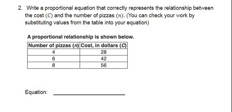 Write a proportional equation that correctly represents the relationship between the-example-1