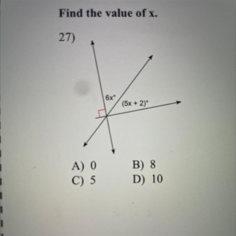 Find the value of x. Show work-example-1