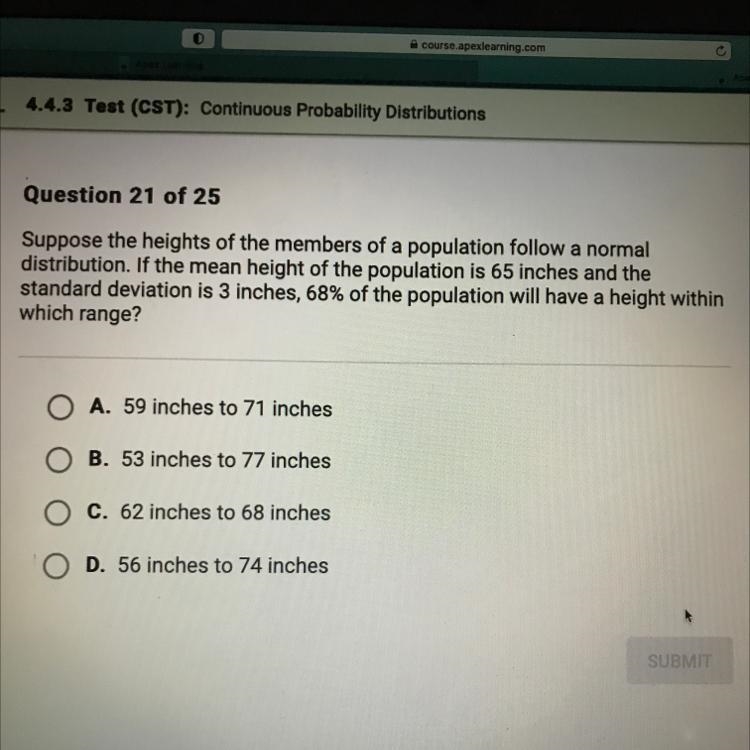 Suppose the heights of the members of a population follow a normal distribution. If-example-1