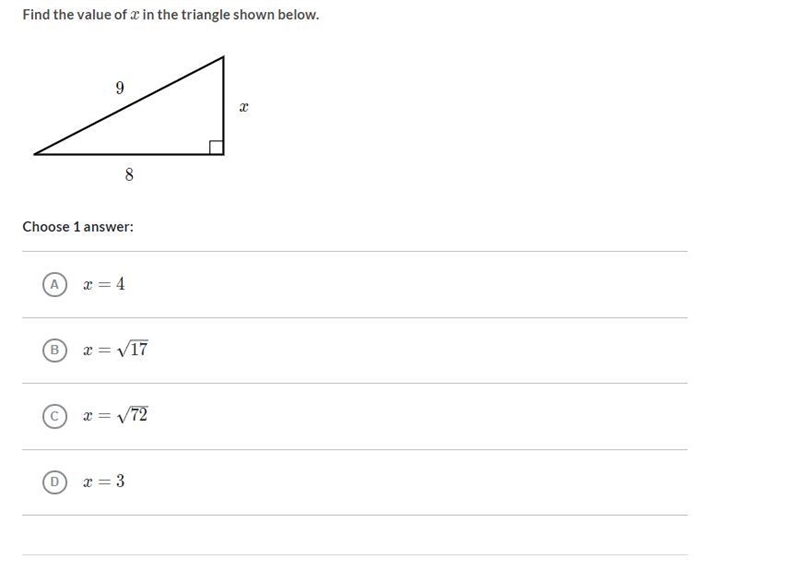 PLEASE HELP 35 POINTS Find the value of x in the triangle shown below.-example-1