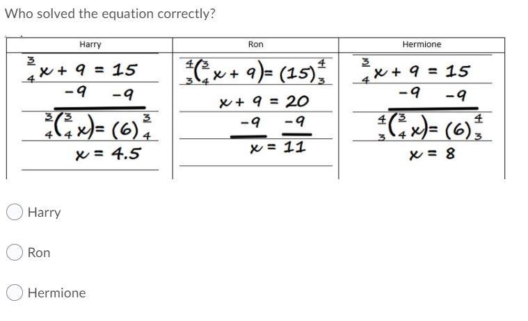 Which person(s) solved each of the equation correctly? and aren't those the names-example-1