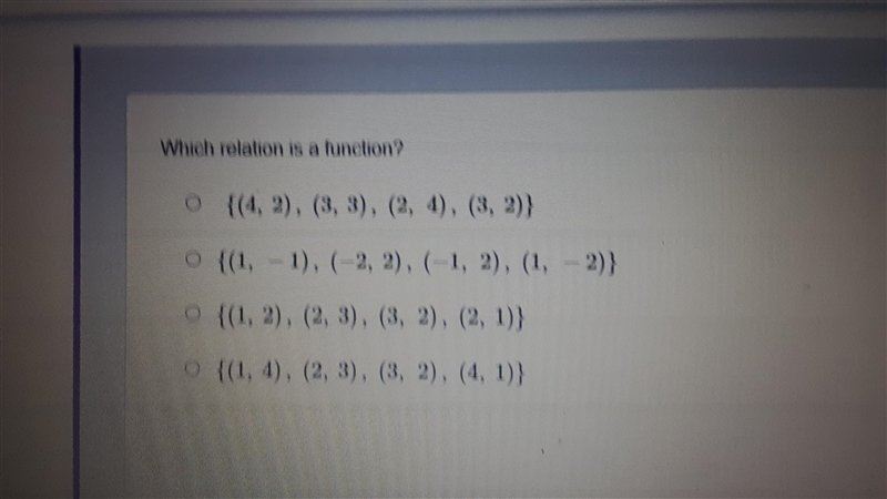 Which relation is a function.-example-1