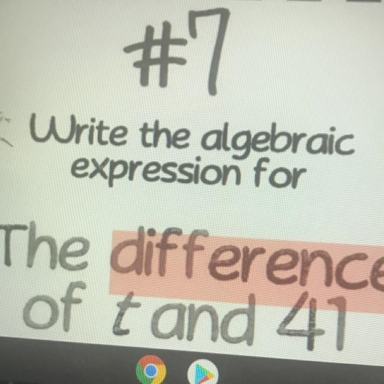 SOMEONE ANSWER ASAP!!!!! The difference of t and 41-example-1