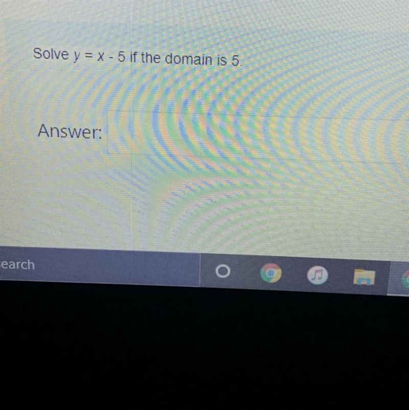 Solve y = x - 5 if the domain is 5 Please help asap!!-example-1