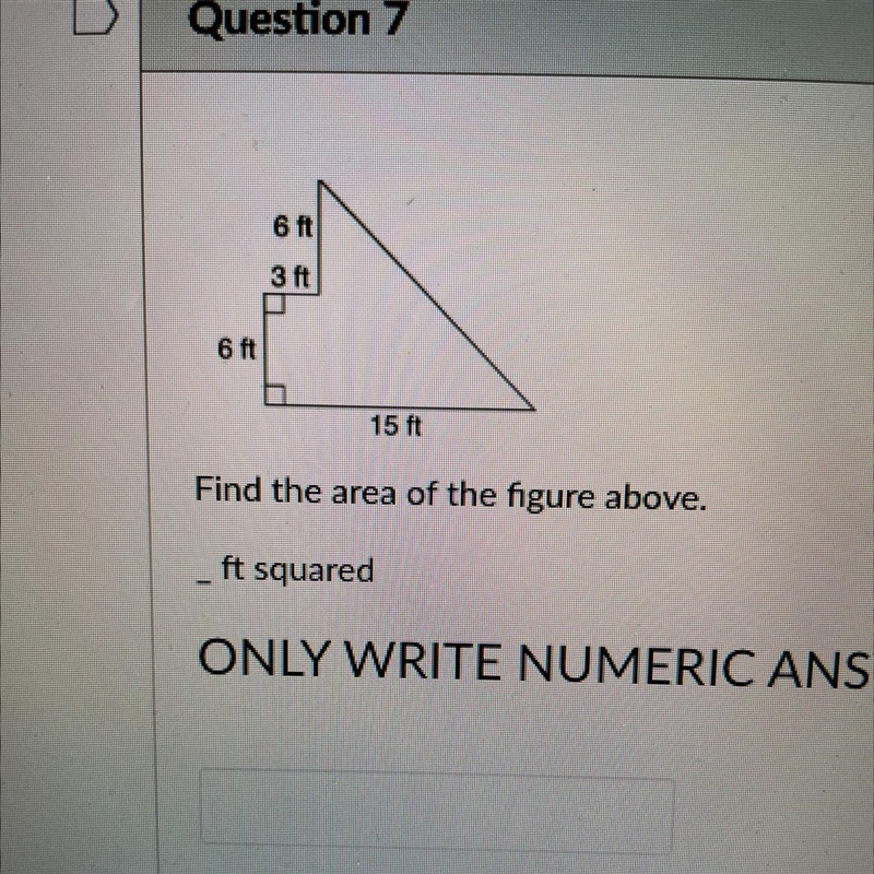 6 ft 3 ft 6 ft 15 ft Find the area of the figure above.-example-1