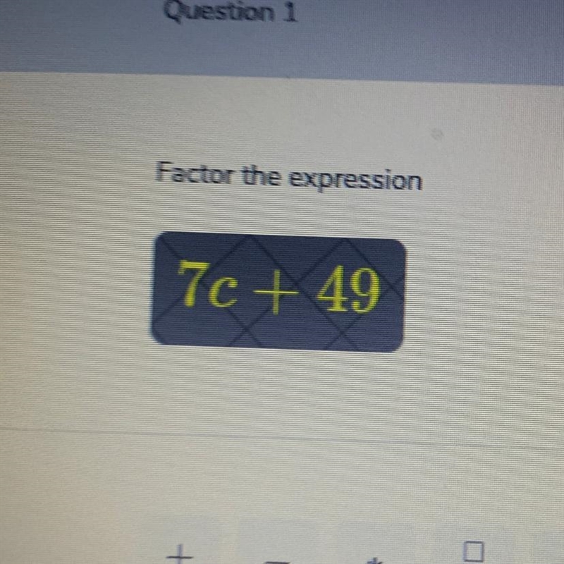 Factor the expression 7c+49-example-1