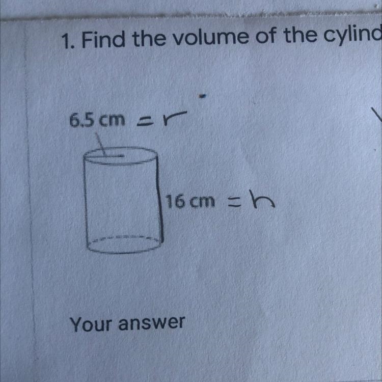 Find the volume of the cylinder! Use 3.14 for pi- round your answer to the tenths-example-1