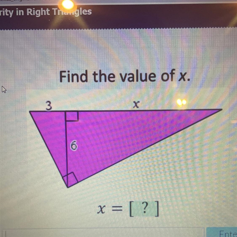 Please help! Find the value of x. 3 х x= [?] Enter-example-1