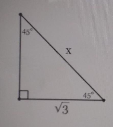 Find the length of side x in simplest radical form with a rational denominator.​-example-1