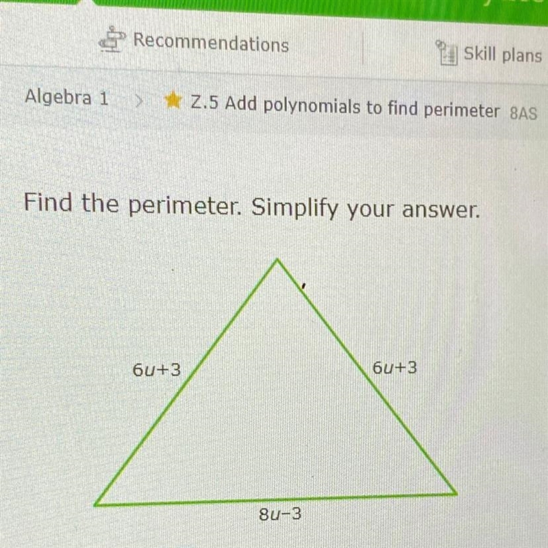 Find the perimeter. Simplify your answer. 6+3 6+3 80-3-example-1