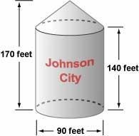 A city's water tower is built using a right circular cone and a right cylinder, as-example-1