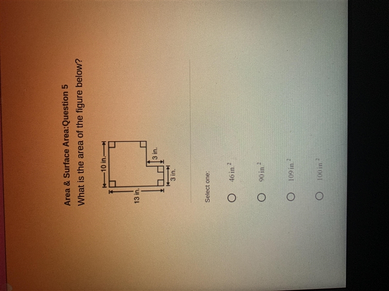 What is the area of the figure below?-example-1