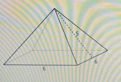 Here is a right square pyramid. Round answers on this problem to the nearest tenth-example-1