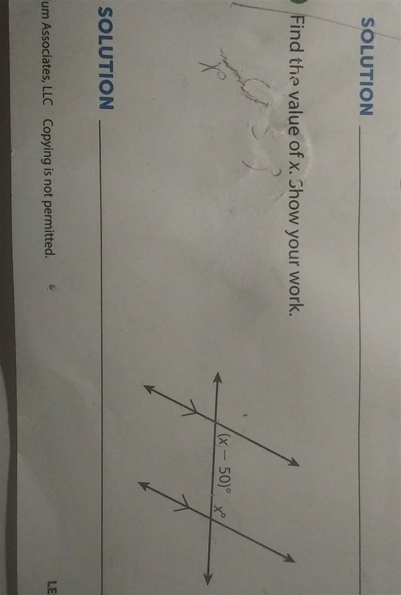 Ï need help with à math question Find the value of x. ​-example-1