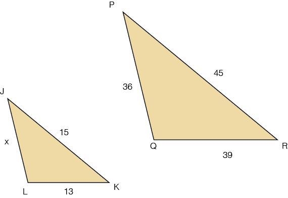 JLK ~ PQR Find the value of x.-example-1