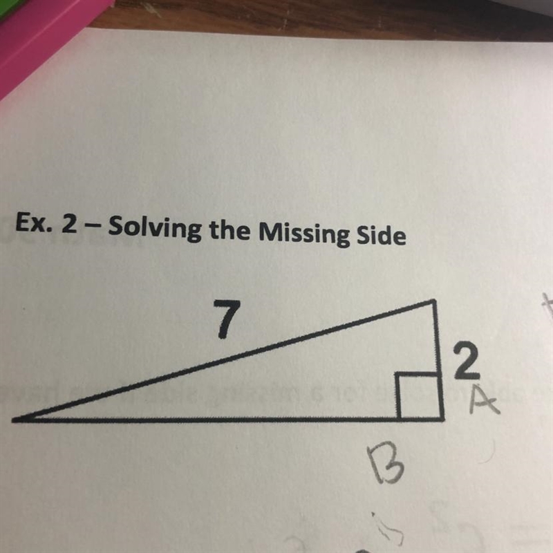 May someone help me with this. I have to use the Pythagorean theorem for this problem-example-1