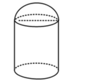 The image shown is an object formed from a cylinder and spherical hemisphere. The-example-1