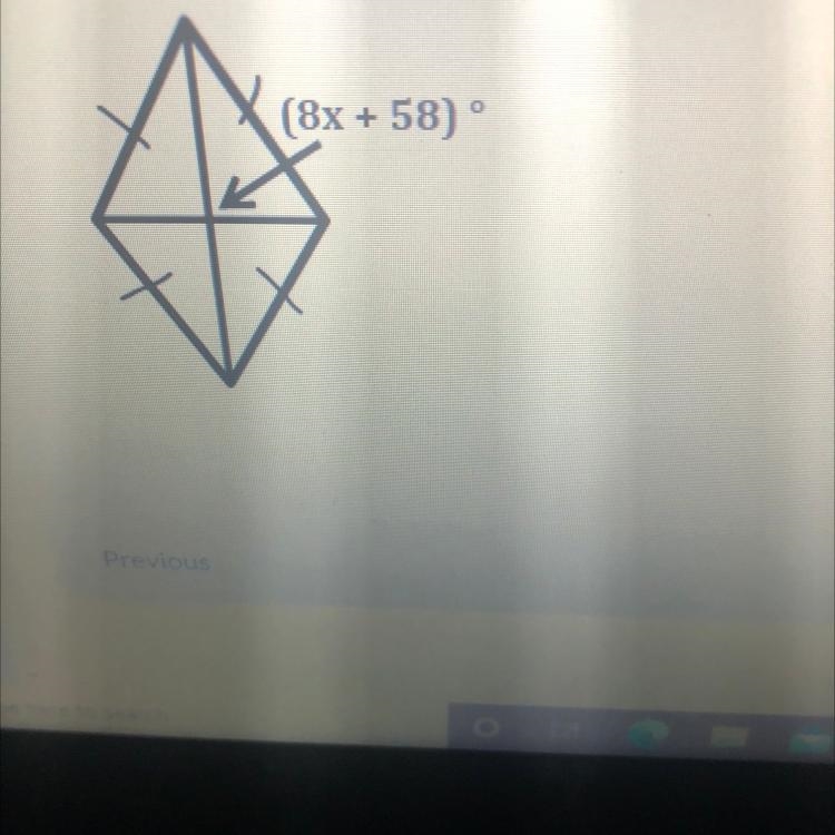 Given the following rhombus￼: solve for x (8x + 580 °-example-1