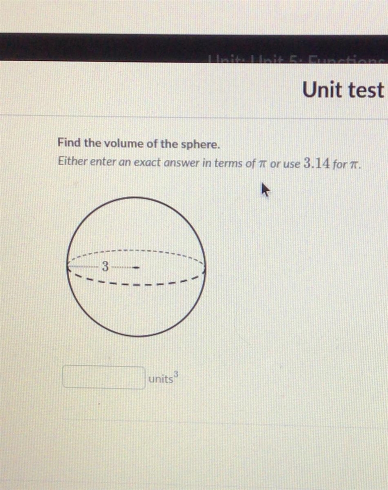 Find the volume of the sphere. Either enter an exact answer in terms of pie or use-example-1