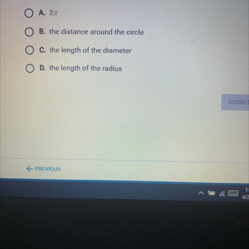 The circumference of a circle is?-example-1