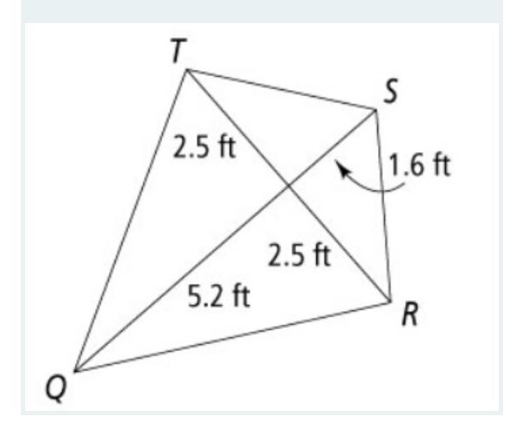 What is the area of kite QRST? If necessary, round to the nearest tenth.-example-1